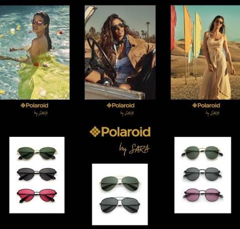 Sara Carbonero diseña su primera colección de gafas de sol para Polaroid, cuenta con tres modelos atemporales: aviador, cat eye y panthos.
 