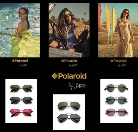 Sara Carbonero diseña su primera colección de gafas de sol para Polaroid, cuenta con tres modelos atemporales: aviador, cat eye y panthos.
 